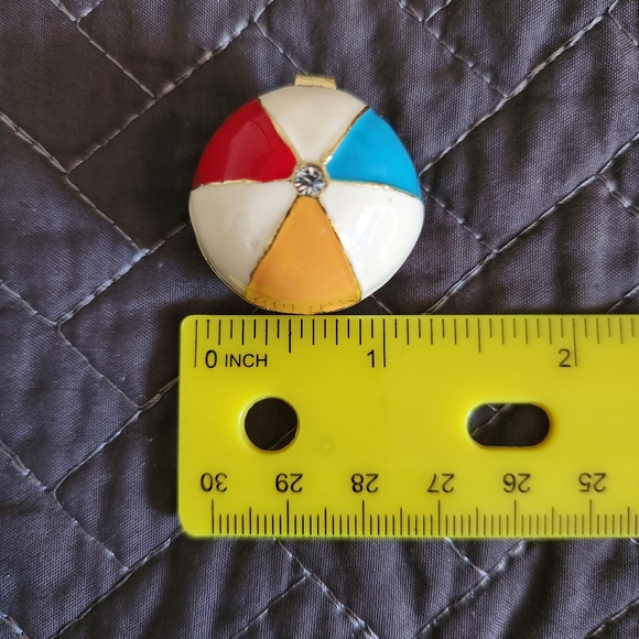 Art Form Objet d' Work of Art Fine Collectibles Enameled Beach Ball Trinket Box - Picture 14 of 16